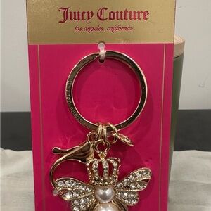 New Juicy Couture Gold and Silver Queen  Bee Keychain Bag Charm